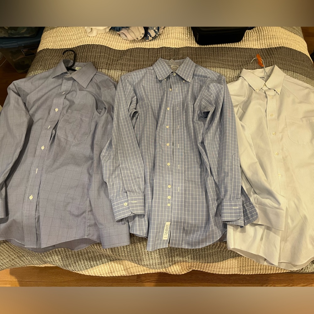 3 Brooks Brothers button down dress shirts . Size 15 - 32. Non iron.
